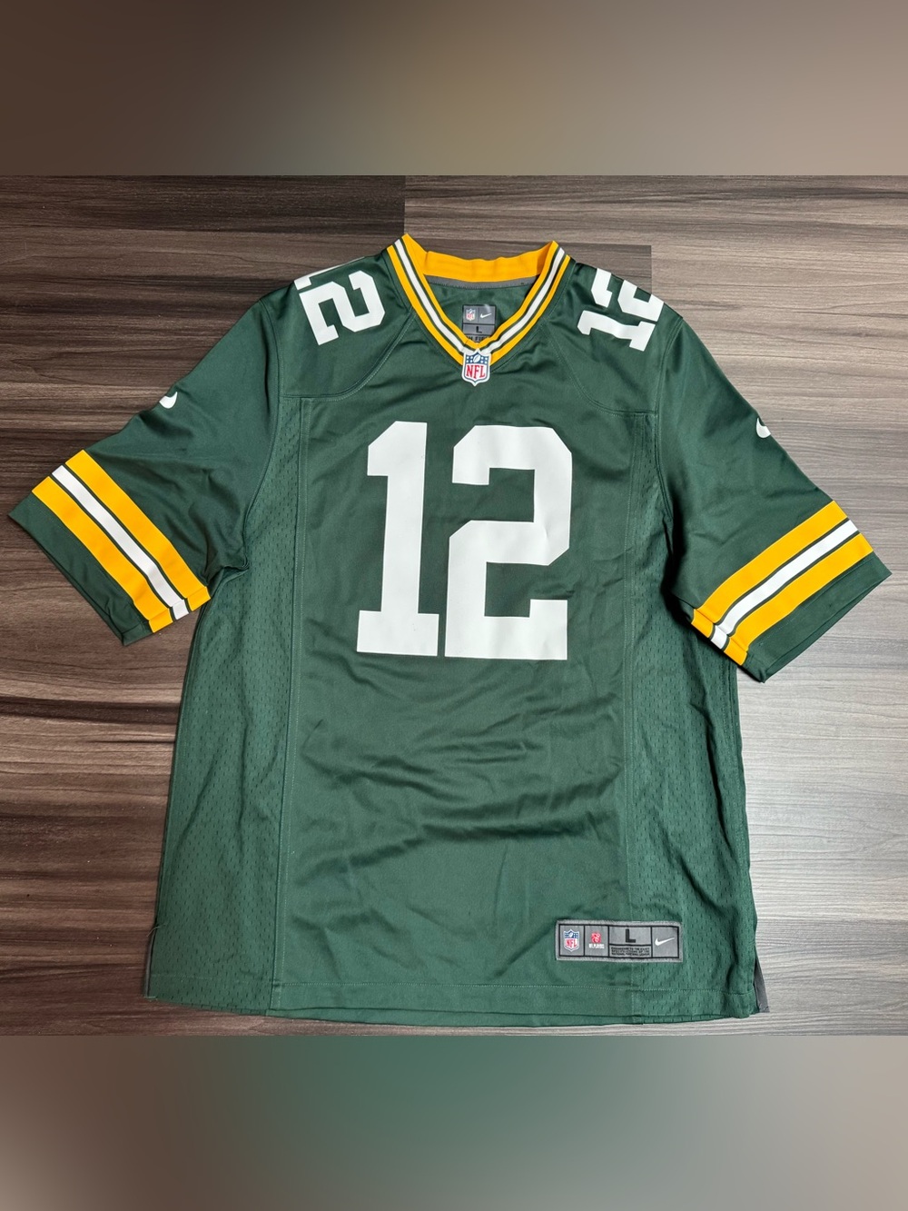 Nike Green Bay Packers Aaron Rodgers #12 NFL On Field Game Home Jersey Men Large